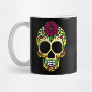 Celebrate Día de los Muertos with this colorful sugar skull art 4 Mug